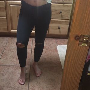 Hollister black knee-ripped jeans